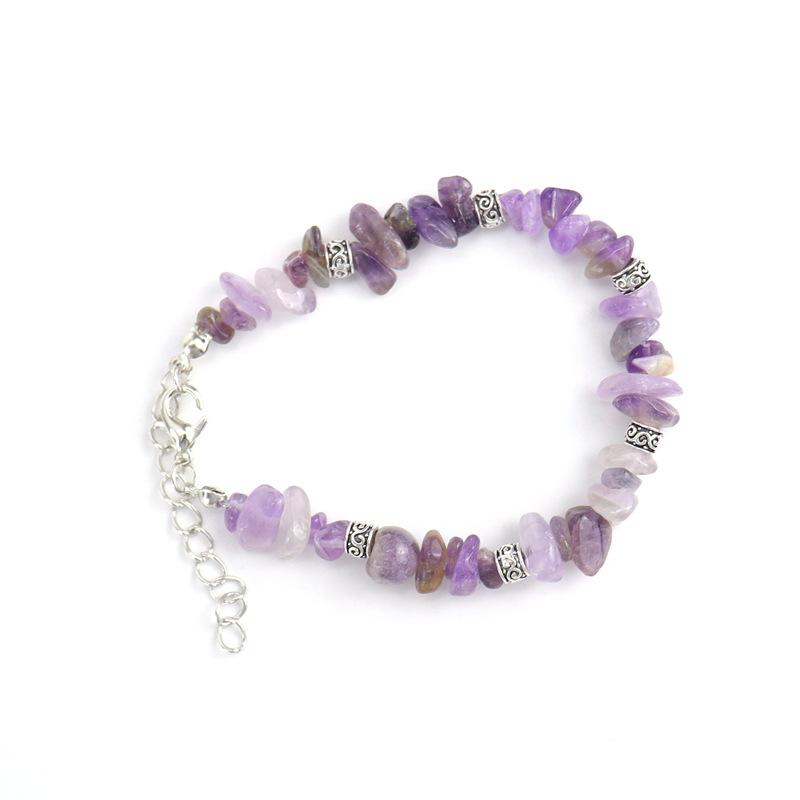 Handmade Beaded Natural Stone Crystal Gravel Alloy Bracelet Bracelet Bracelet Adjustable Multi-Color B28