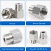 Pack Of 2 Steel NPT Threaded Adapters 3/8inch Female To 1/4inch Male Heavy Duty Pipe Fittings For Royal US Conversion