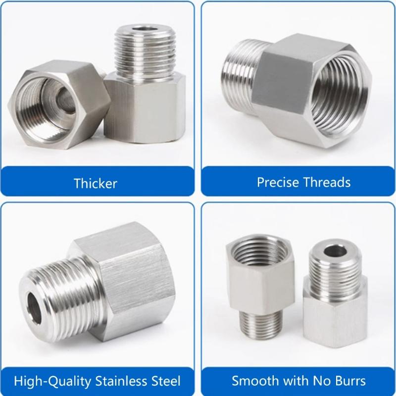 Pack Of 2 Steel NPT Threaded Adapters 3/8inch Female To 1/4inch Male Heavy Duty Pipe Fittings For Royal US Conversion