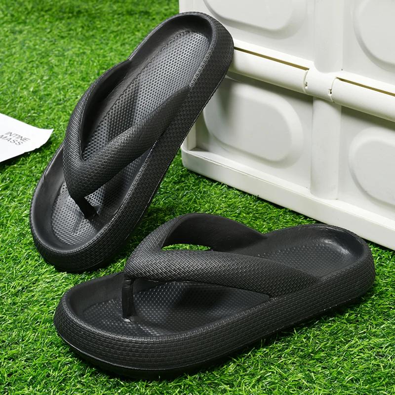 Zehentrenner Herren und Damen Sommer Rutschfest Outdoor Lässig Leicht Strandsandalen Dicke Sohle Haus Badeschuhe
