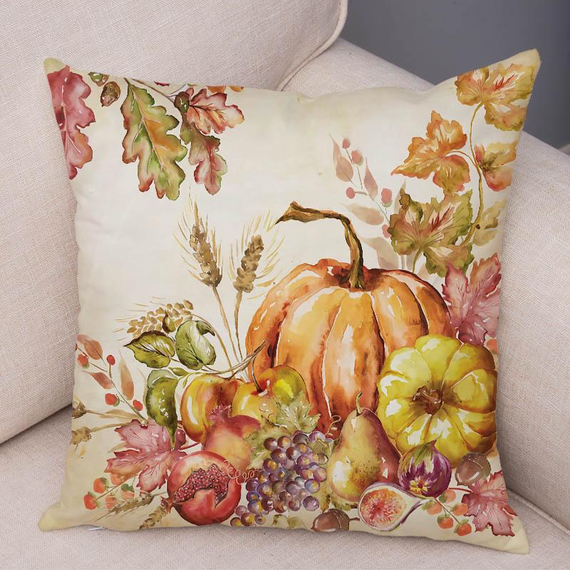 

Colorful Watercolor Pumpkin Pillow Case Super Soft Short Plush 45*45cm Decor Plant Cactus Cushion Cover for Car Sofa Pillowcase 45x45cm18x18Inch