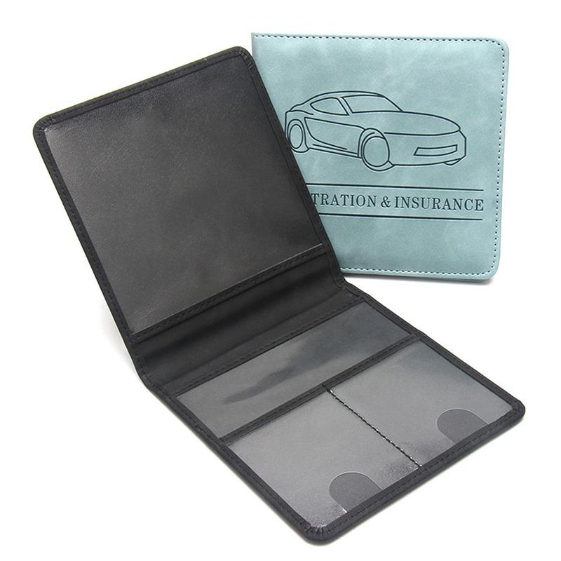 Estuche para seguro de matrícula de coche, funda para carnet de conducir, funda de cuero para documentos de coche, bolsa para guardar carnet de conducir, tarjetero