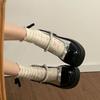 Round-headed Woman Elegant Thick-soled Wind Gentle Small Leather Shoes Bow Mary Jane Shoes Pearl Fairy
