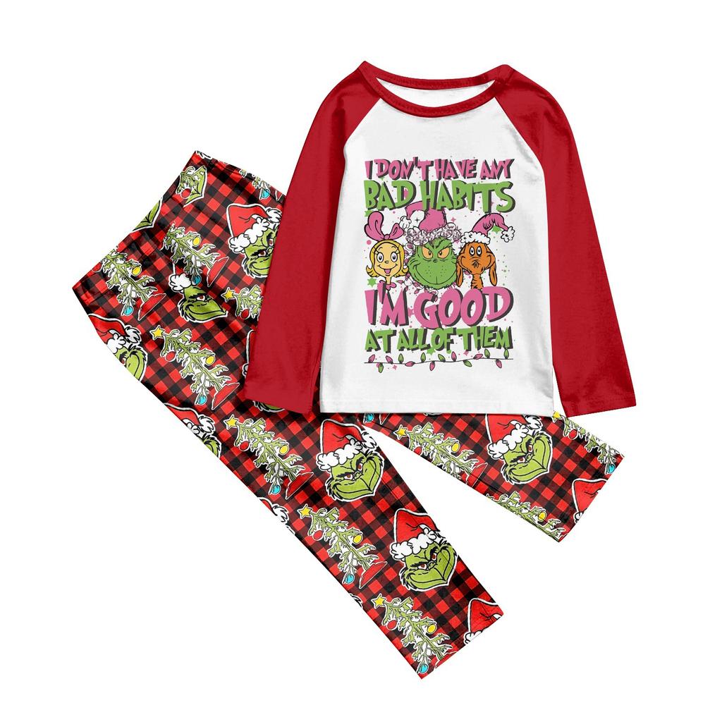 Family Matching Print Sets Pajamas Loungewear Outfits Family Matching Long Sleeve Tops+Pants Set