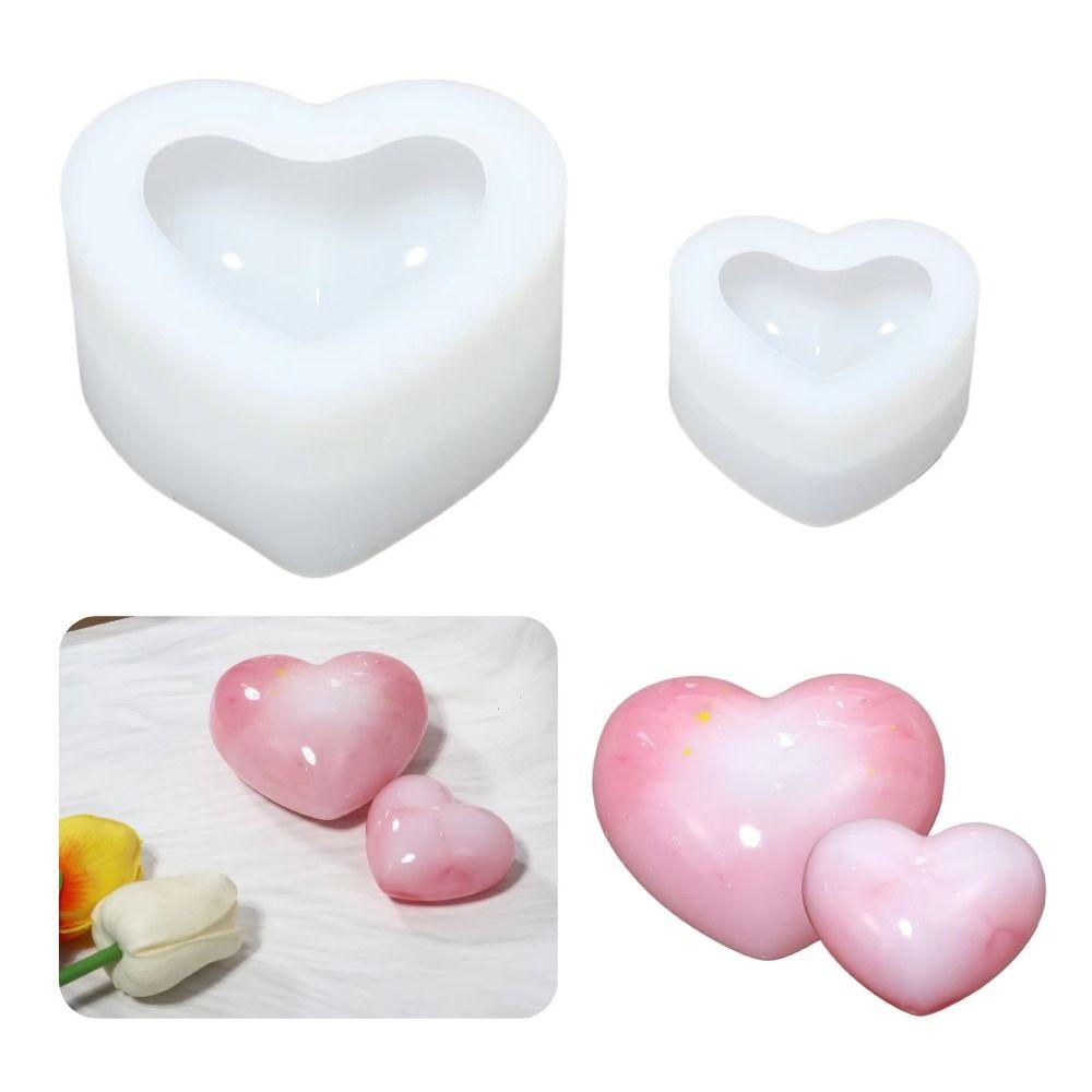 S/M/L Chocolate Baking Mold Heart Shape Love Heart Mold 3D Heart Cake Mold  Resin Crafts