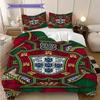 Royal Emblem Portugal Three-piece set (1 * duvet cover + 2 * pillowcase, without core) Bedding set Duvet cover and pillowcase Soft and comfortable