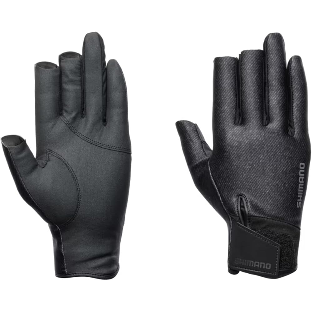 Shimano Titanium Alpha Semi-Long Gloves 3-Finger Charcoal Tweed 2XL