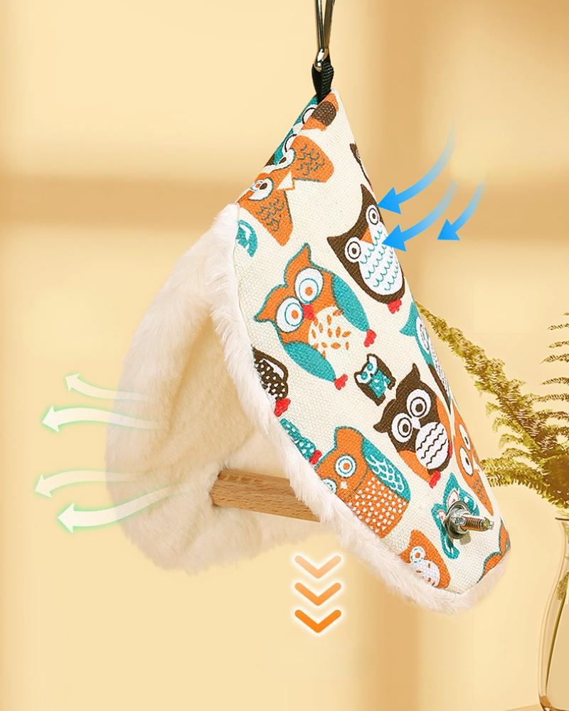Bird Plush Perch Tent Winter Warm Triangle Hammock Nest Bed for Parrot Budgie Parakeet Cockatiel Lovebird