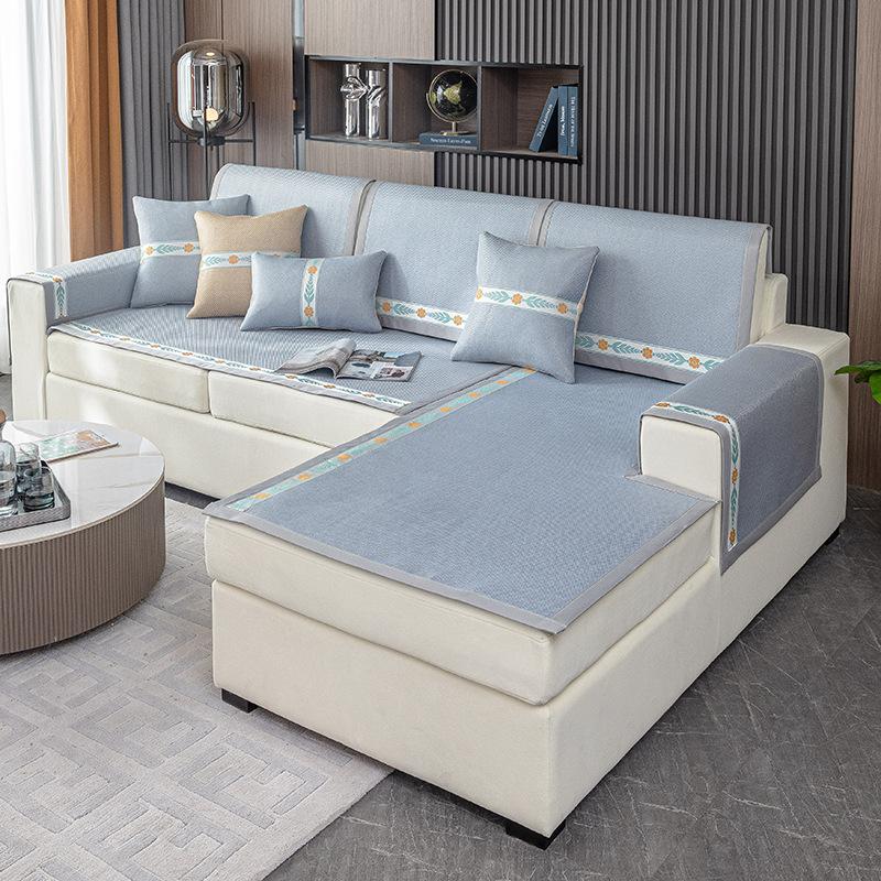 Ice Silk Rattan Mat Sofa Cushion New Summer Cool Argy Wormwood Sofa Seat Cushions Mosquito Repellent Summer Sofa Cover