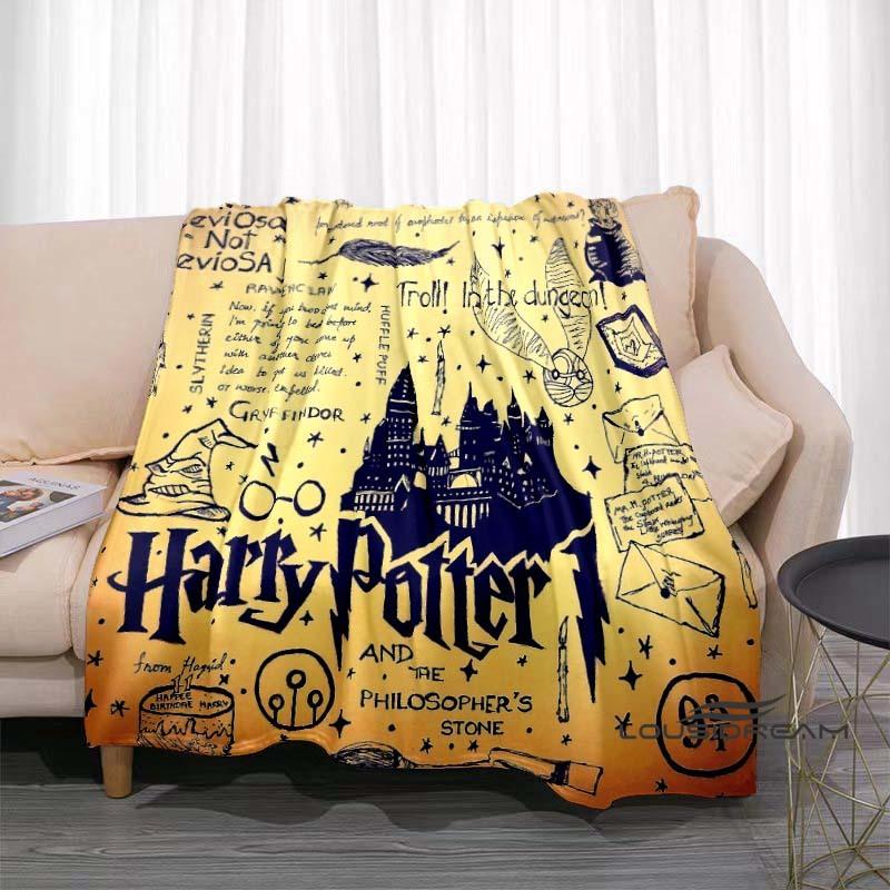 Fantasy-Abenteuerfilm-Thema 3D-gedruckte Decke Harry Potter Warm Gemütlich Flanell-Überwurf Geeignet für Schlafzimmer Sofas Betten