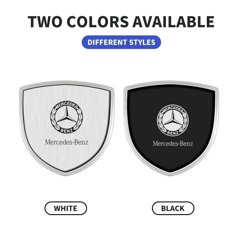 AZP2  1/2pcs 3D Metal Car Body Fender Emblem Shield Stickers Decor Auto Accessories for Mercedes Benz W211 W204 W210 W203 CLA GLA