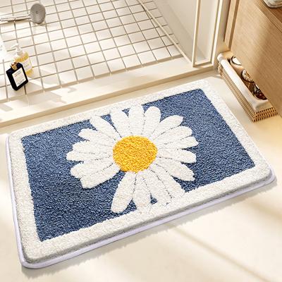 Daisy Bath Rug - 3D Embossed Texture Bathroom Carpet, High-Capacity Absorption & Fast Dry Tech with High-Density Flocking