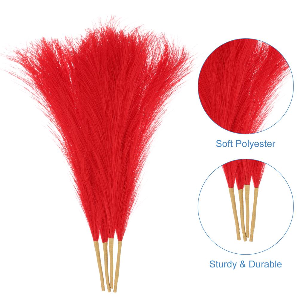 4 Stück 45cm Künstliches Pampasgras Fake Pflanze Schilf Falsches Pampasgras DIY Strauß für Hochzeit Party Haus Wohnzimmer Dekoration