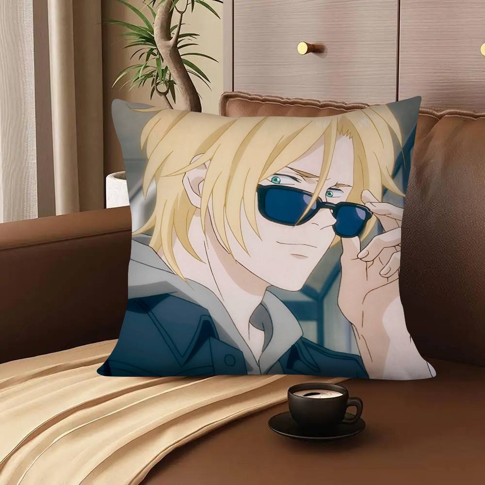 1Pc Banana Fish Anime Pillow Case Fashion Square Pillowcase Bedroom Sofa Room Ins Decoration Leisure