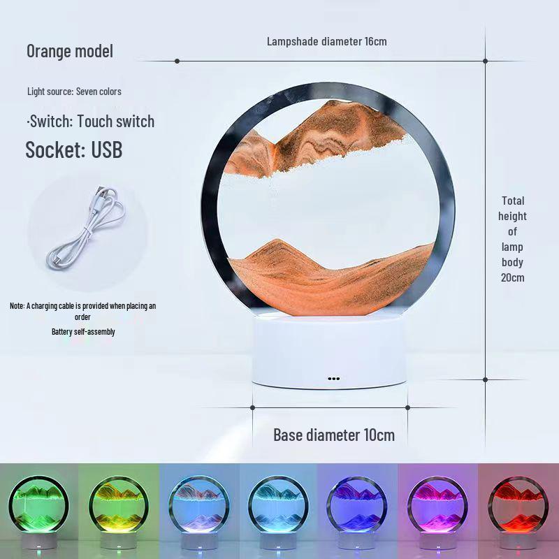 3D Quicksand Hourglass Night Light: Dynamic Atmosphere Lamp for Home, Bedroom, and Desktop Decoration - Ideal Holiday Gift