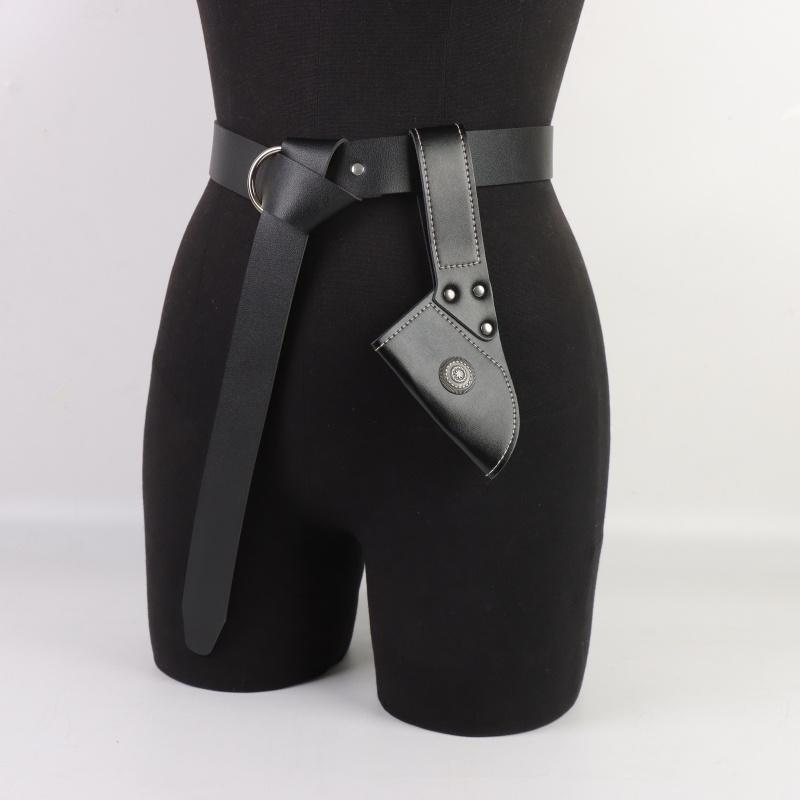 Viking Medieval Adjustable Faux Leather Belt and Scabbard Set, Cool and Handsome Style for LARP Halloween Role Play