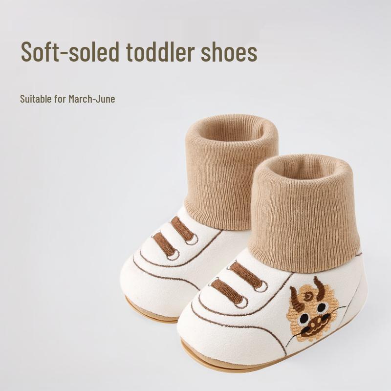 Soft Sole Baby Shoes, Spring & Autumn, 0-12 Months, Non-Slip Toddler Socks for Boys & Girls