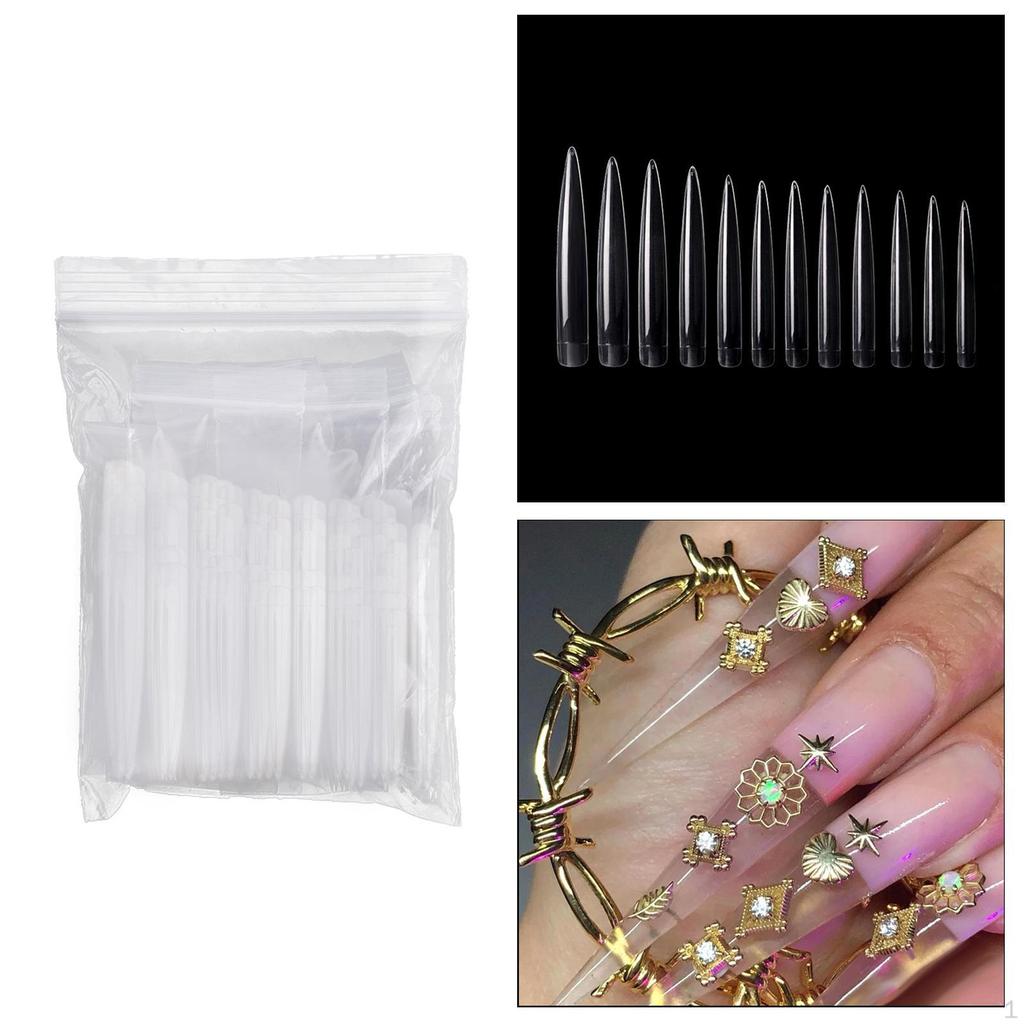 120 Cover Ballerina Nails Long Tips