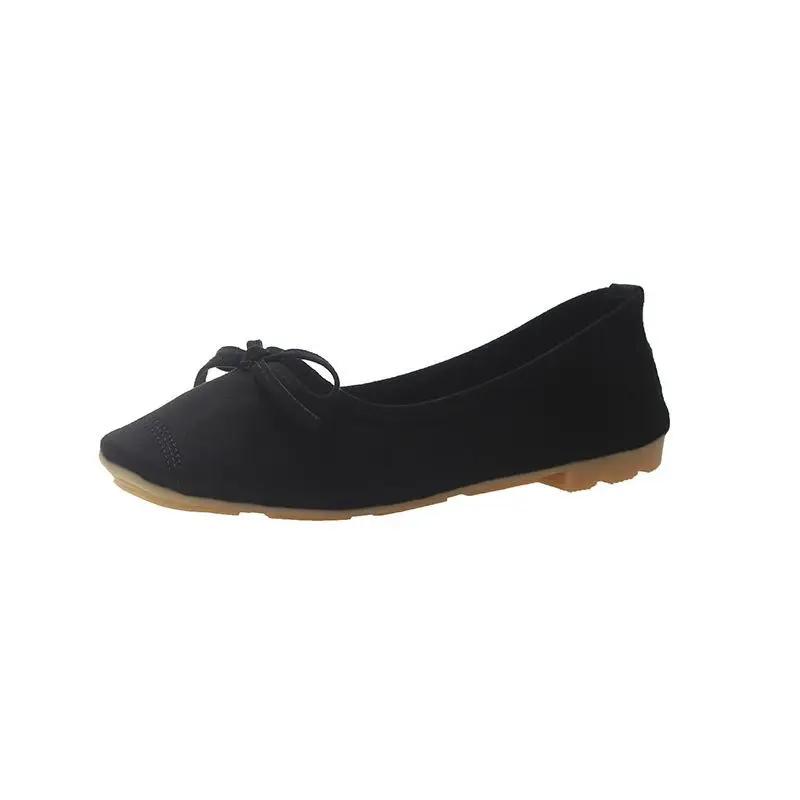 Fashion Shoes for Women Kawaii with Bow Green Ballet Cute Round Toe Woman Footwear E Non Slip Comfortable and Elegant Trend Lastest Shoe