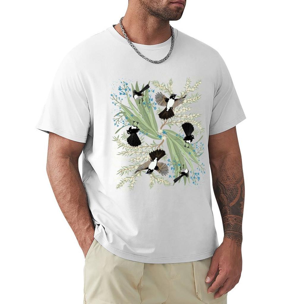 Willy Wagtails Tshirt Simple Line Art Print Tee