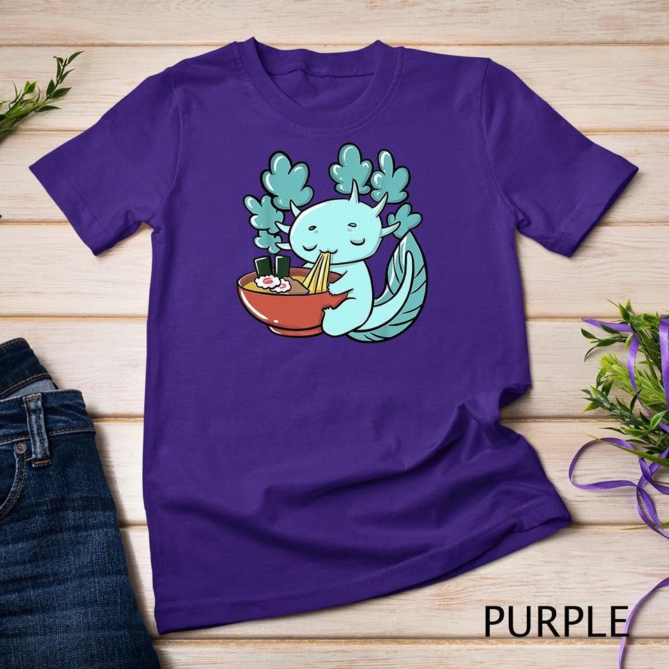 Cute Kawaii Anime Axolotl Japanese Ramen Noodles T-Shirt Unisex T-shirt 7 L
