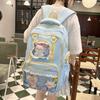 Schulrucksack für Mittelschüler süßer Kontrastfarben-Stil transparent dekomprimierend große Kapazität Mädchenrucksack