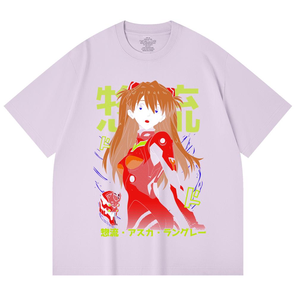 230 Gsm 100% Cotton Evangelion V10 Asuka Print Unisex Heavy Cotton T Shirt