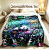 Bear Panda Theme Soft Blanket Personalized Custom Name Text Print Warm Blanket Home Sofa Bedroom Decor