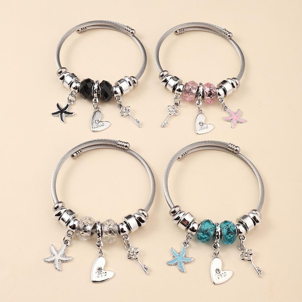 Specialty bracelet Colorful personalized crystal beaded starfish key pendant Origin
