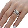 Anello Zircone Arcobaleno Moda Europeo-Americana - Quadrato Pieno di Diamanti, Monocolore, R4573.