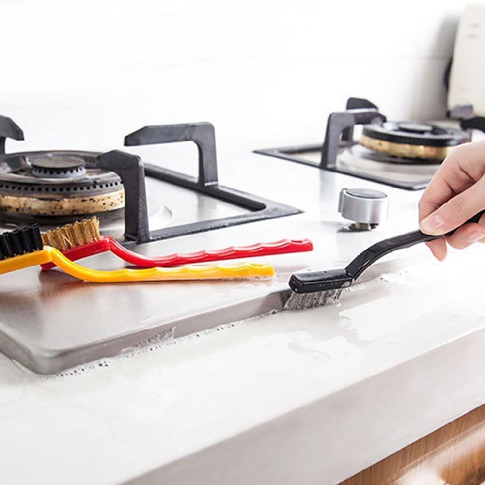 3Pcs/lot  Gas Stove Cleaning Wire Brush Kitchen Tools Metal Fiber Brush Strong Decontamination