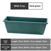 2Pcs Green Mounted Wall Plastic Flower Pots Vertical Plant Boxes for Porch Railing Garden Home Decoration