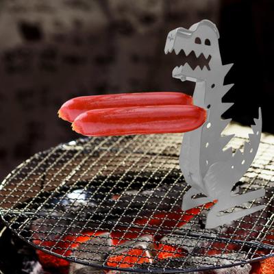 Yousheng Dinosaur Hot Dog Rack Funny Dinosaur Shape Grill Sausage Rack BBQ Cooking Tools for Outdoor Picnic Camping Parties