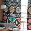 Color Ethnic Pattern Theme Art Tulle Sheer Curtains for Living Room the Room Bedroom Kitchen Decoration Voile Organza Curtains