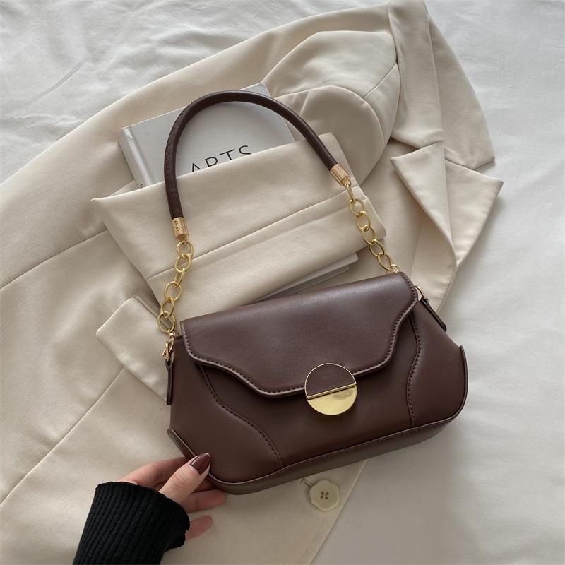 This Year's Popular High-value Women's Bags 2025 New Contrasting Color Splicing Underarm Chain Korean Version Portable Shoulder Messenger Bag
