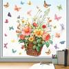Flower and Butterfly Theme Window Decals Are Suitable for Use As Wall Stickers On Balconies, Bedrooms and Entrance Areas.