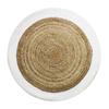 FUNNY JUTE - Living Room or Bedroom Rug In Round Natural Jute Diameter 160 Cm - White Edge
