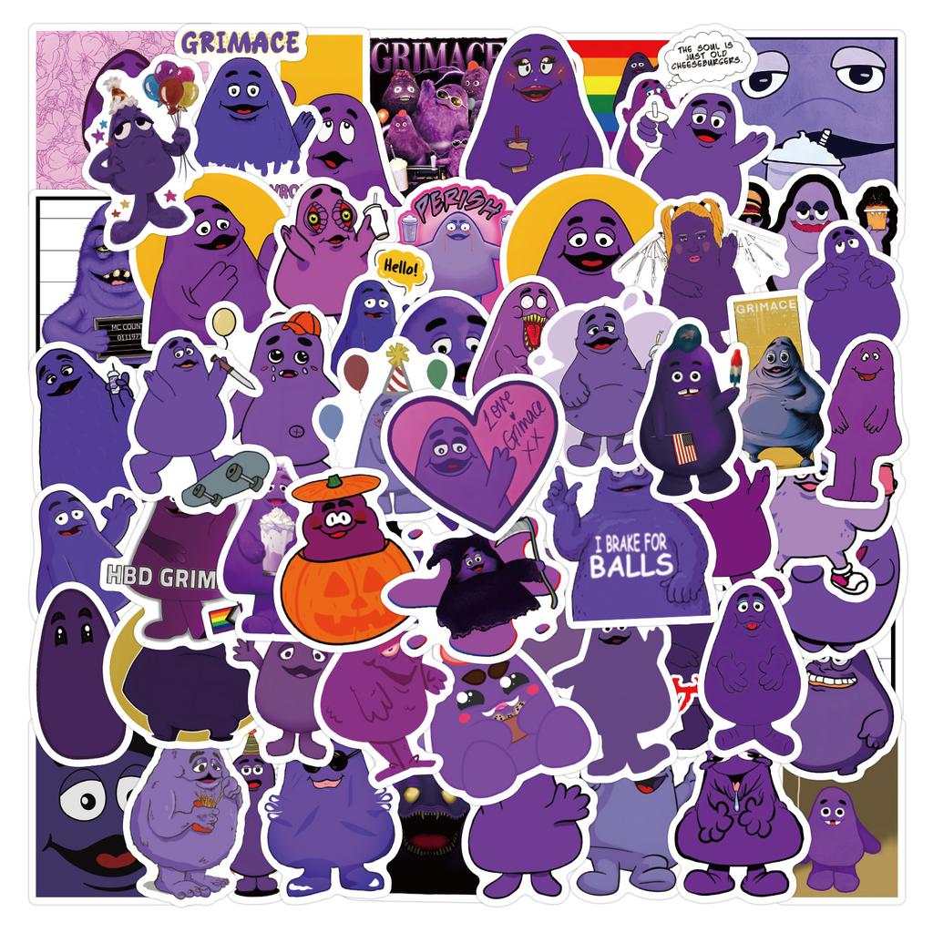 60 Grimace Grimace Graffiti Stickers Decorative Skateboard Mobile Box Waterproof Stickers