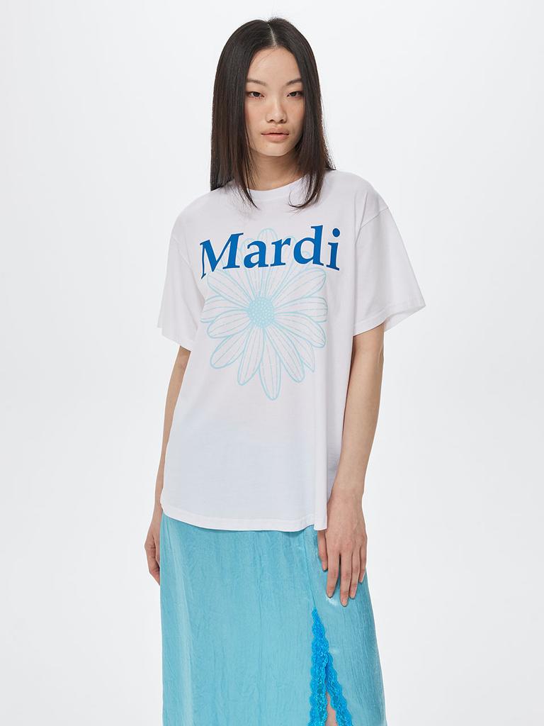 [mardimercredi] T-SHIRT FLOWERMARDI DUO_WHITE BLUE