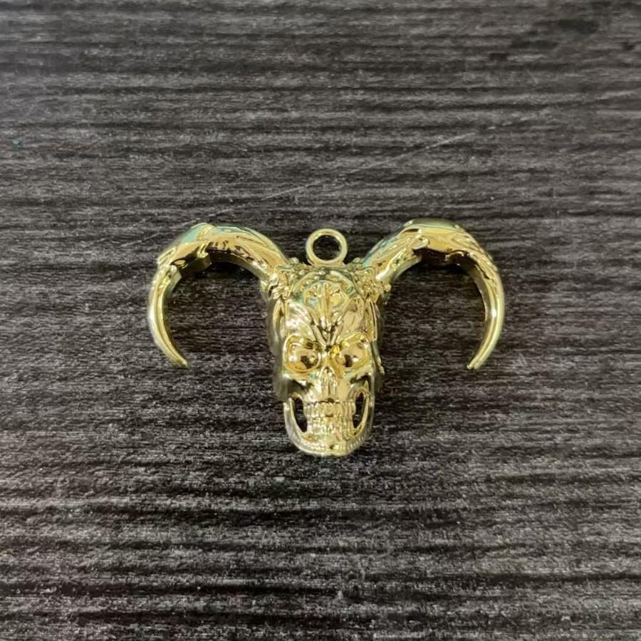 Retro Red Diamond Skull Pendant Necklace - Halloween Punk Style Hip Hop Accessory
