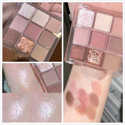 Eye Shadow  9 Color Plate Pearl Matte Fine Flash Warm Color Earth Color 9 Square Eye Shadow Beauty Makeup