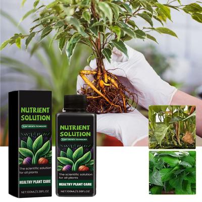 100 ml rostlinného živného roztoku, žloutnoucí a padající listy květin a trávníků, univerzální rostlinné sazenice posilující výživné hnojivo