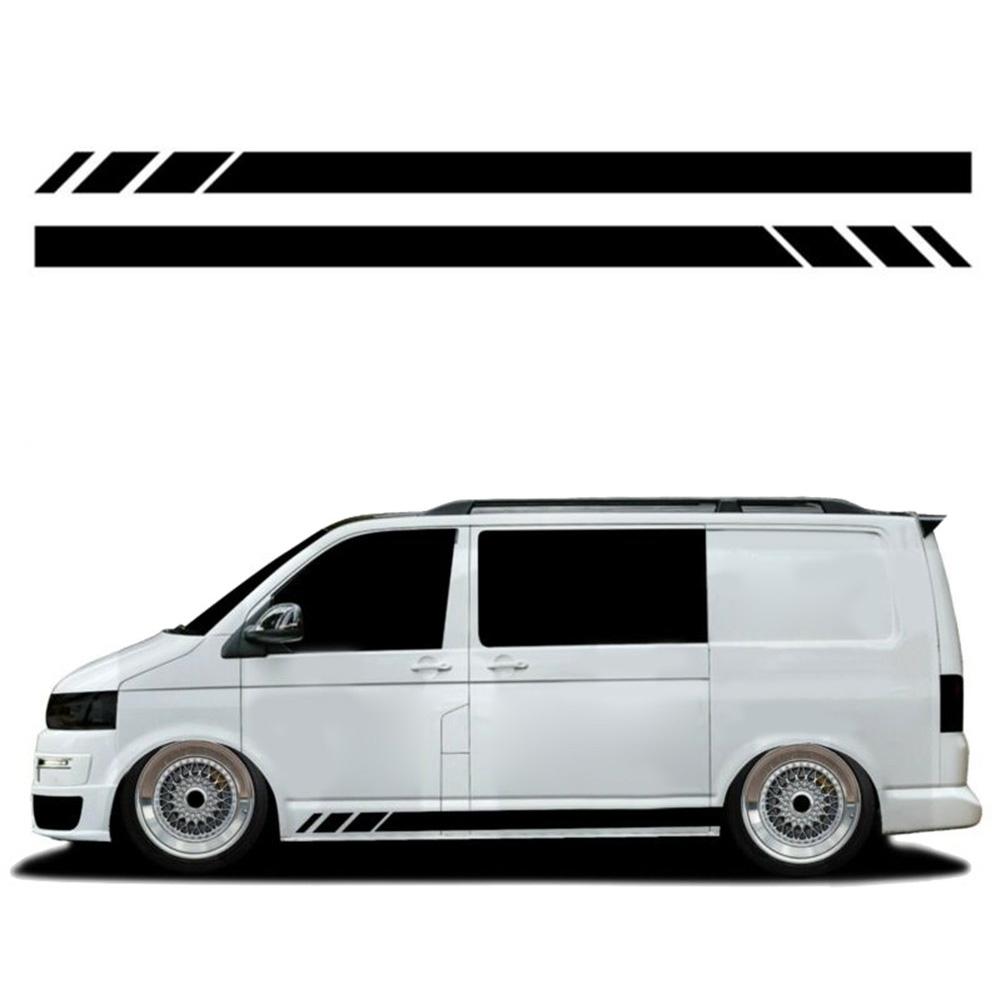 Side Stripes Stickers 2pcs Accessories Black Campervan