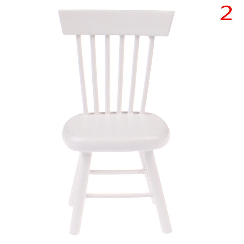 Simulation Mini Wood Chair Furniture Model Toys For Doll House Decoration 1/12