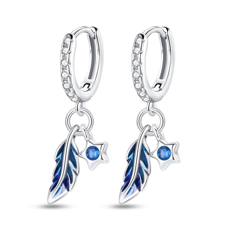 Orstarry 925 Silver Sparkling Wings Earrings Original Jewelry Drop Earrings Women Jewelry Party Trendy Anniversary Gift