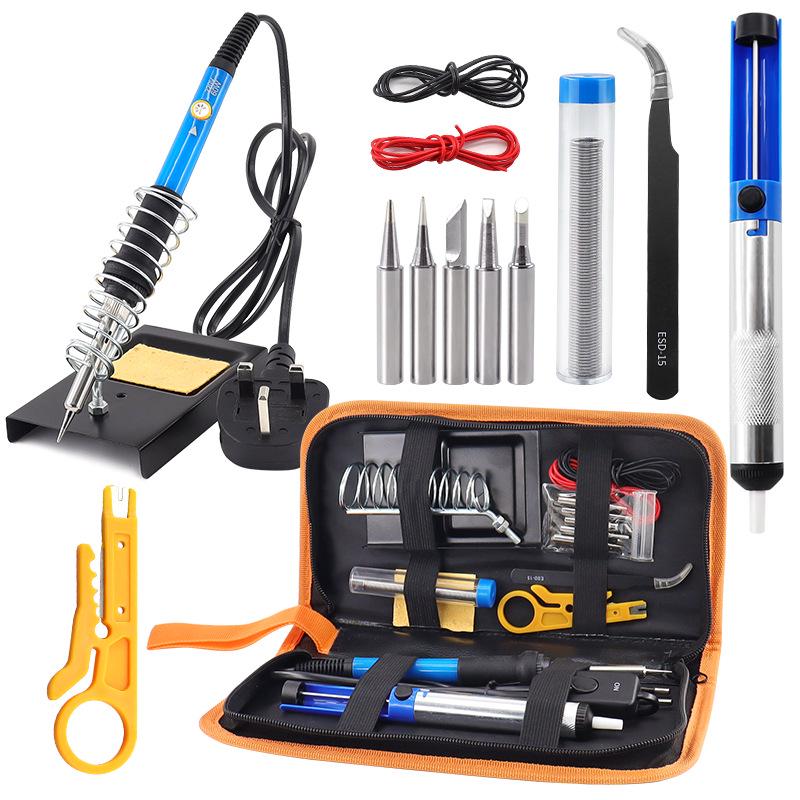 60W Adjustable Temperature Electric Soldering Iron with Switch - US Standard Solder Pen Kit for Home Repair