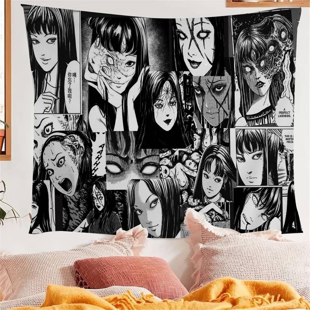 Anime Junji ItoI TomieT Horror Comics Colorful Tapestry Wall Hanging Bohemian Wall Tapestries Mandala Wall Hanging Sheets