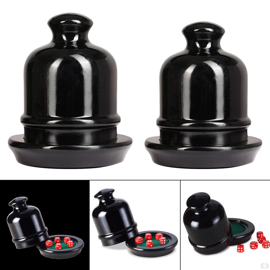 Dice Cup with Lid Velvet Interior Portable Game Accessories Shaker Wooden