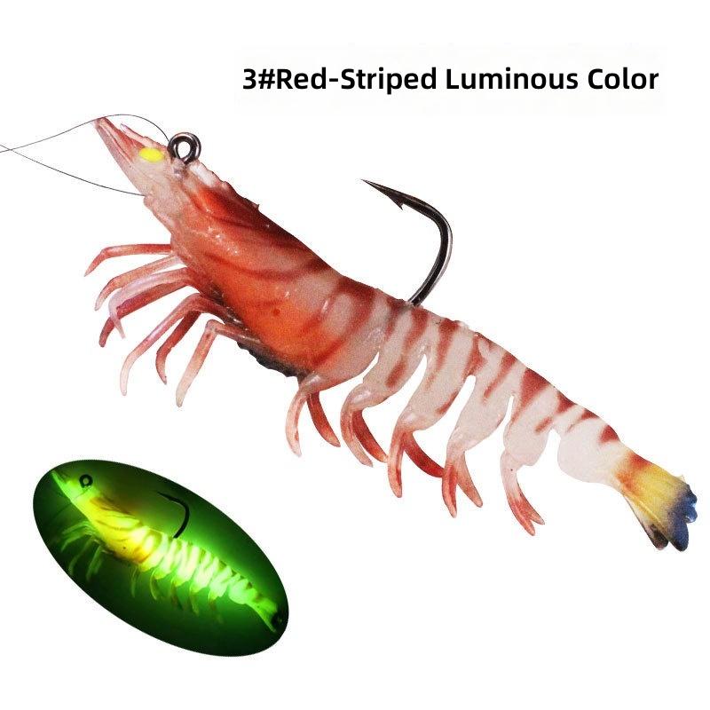 Lead Weighted Shrimp Lure Soft Bait Noctilucent Prawn Artificial Bait for Snakehead Black Fish