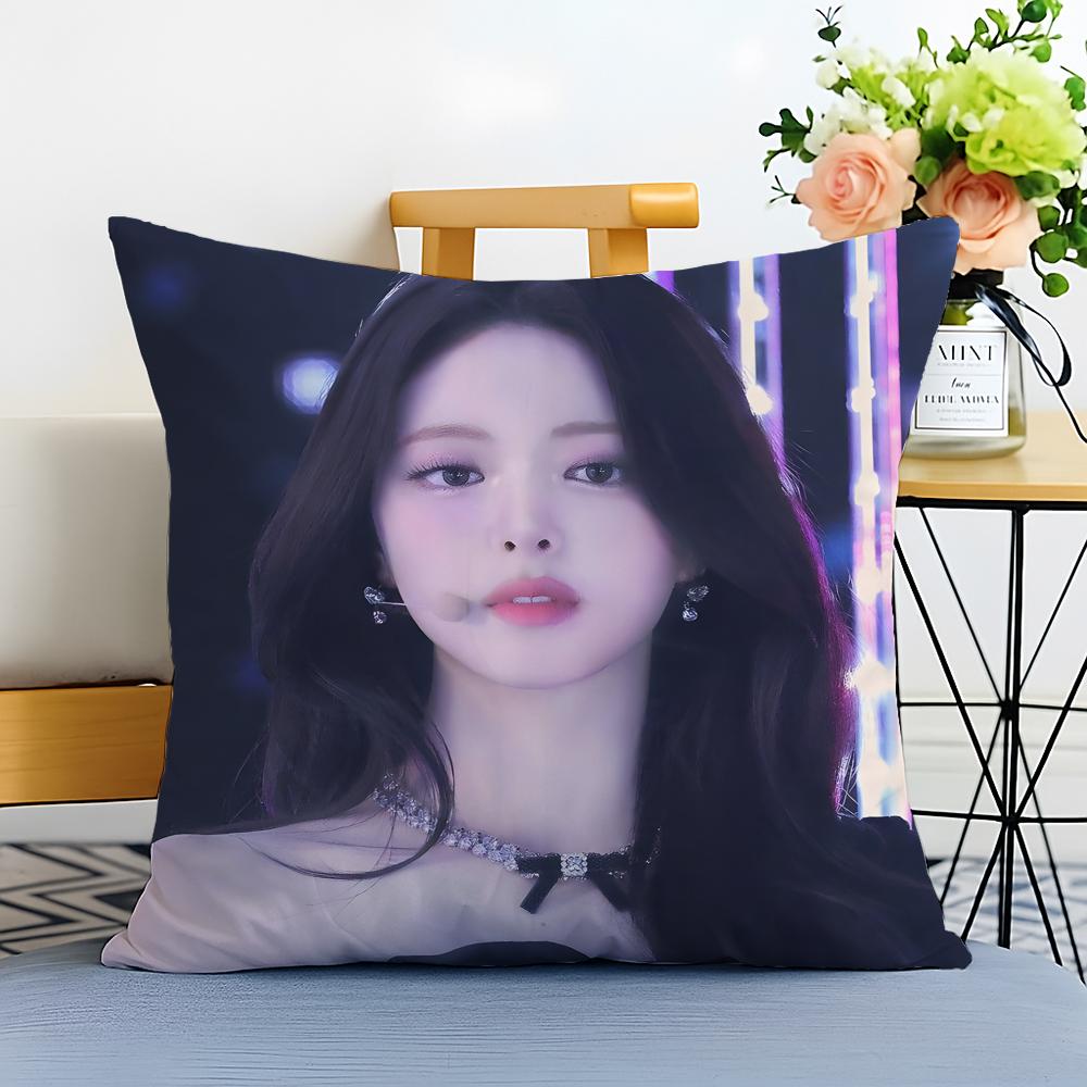 Idol Energetic S-Shin Yu-Na Cushion Cover Washable Linen Pillowcase Soft For Sofa Bed Cozy Home Room Decor